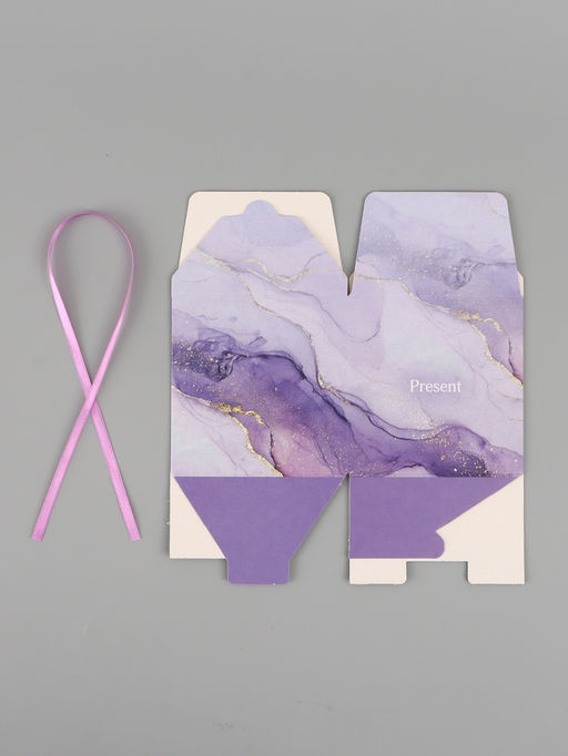 Цена за 10 шт. Коробка подарочная самосборная Present, 12×12×12 см, с лентой