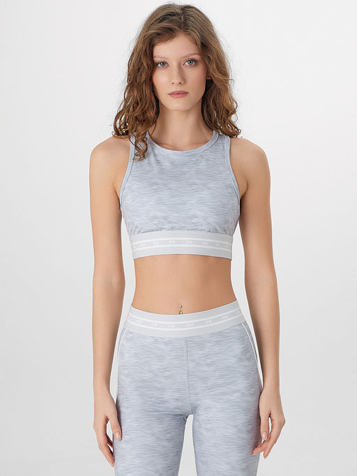 Топ женский спортивный серый