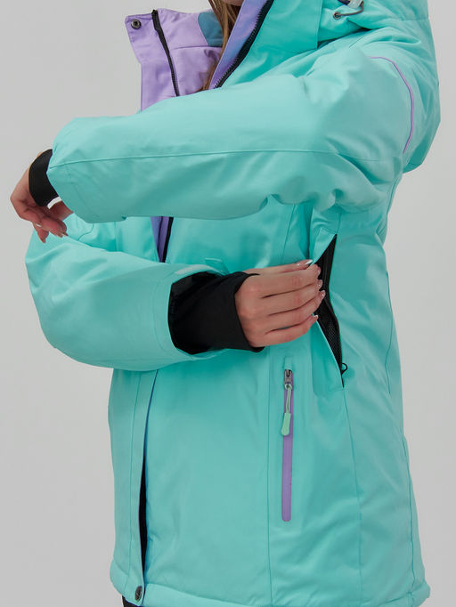 Горнолыжная куртка женская зимняя бирюзового цвета 01_1Br - Chunmai фото 5