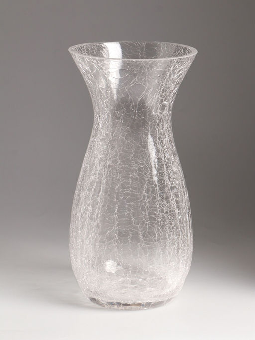 Ваза Паутинка, изгиб, 25?12.5 см, стекло, прозрачная