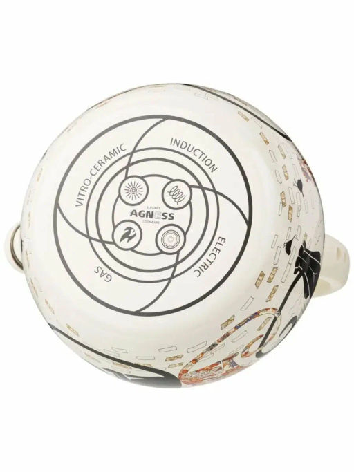 Чайник эмалированный со свистком, серия Парижские коты 2.2л, индукционное дно 934-394 - Арти-м фото 3