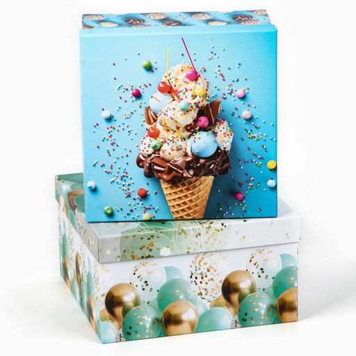 Набор коробок 10 в 1, упаковка подарочная, «Шары», 10×10×6 ‒ 28×28×15 см