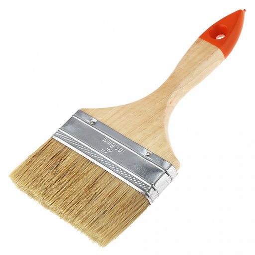 Кисть малярная "Мастер-1" 98мм, толщина 15мм, натуральная щетина длина 48мм, деревянная, лакированная ручка (общий р-р 21,5х9,8х1,6см) (Китай)