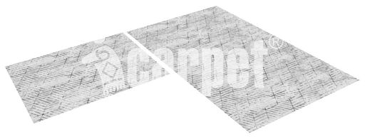 Набор ковриков вырезных icarpet PRINT антискользящих (142) "Соты Омега" 60х100+60х50 светло-серый