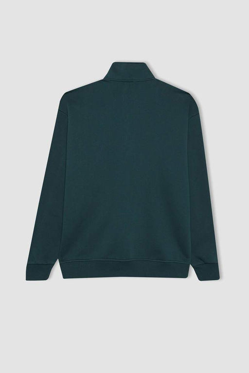 Толстовка Comfort Fit на молнии с воротником-стойкой - Defacto фото 9