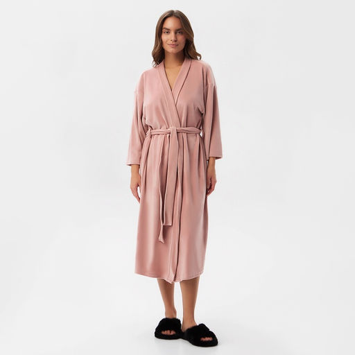 Халат домашний женский KAFTAN Plushy, размер 52-54, розовый