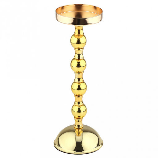 Подсвечник металличсекий "Визави" h25,8см, чаша д8,4см, h1,9см, пластмассовая ножка, нескользящее основание д9см, золотой, в коробке (Китай)