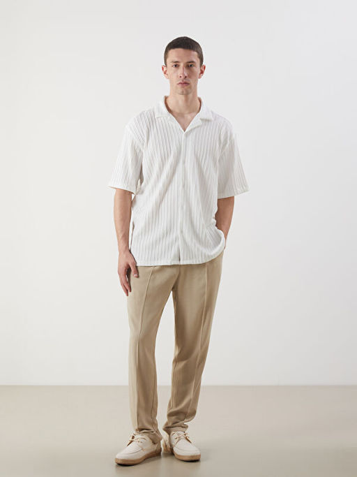 Regular Fit K?sa Kollu ?izgili Arm?rl? Erkek G?mlek