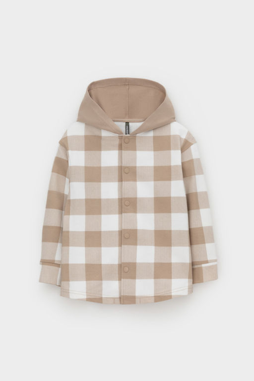 КР 302681-1/темно-бежевый,клетка виши к534 рубашка