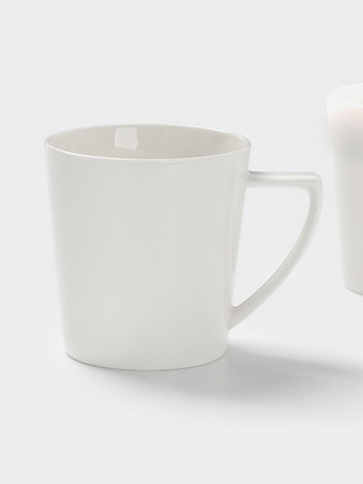 Кружки MagistroWhite Snow, набор 2 шт., 340 мл, фарфор, белые  фото 3