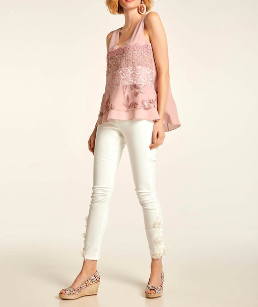 Леггинсы, бело-серые - Ashley brooke фото 3