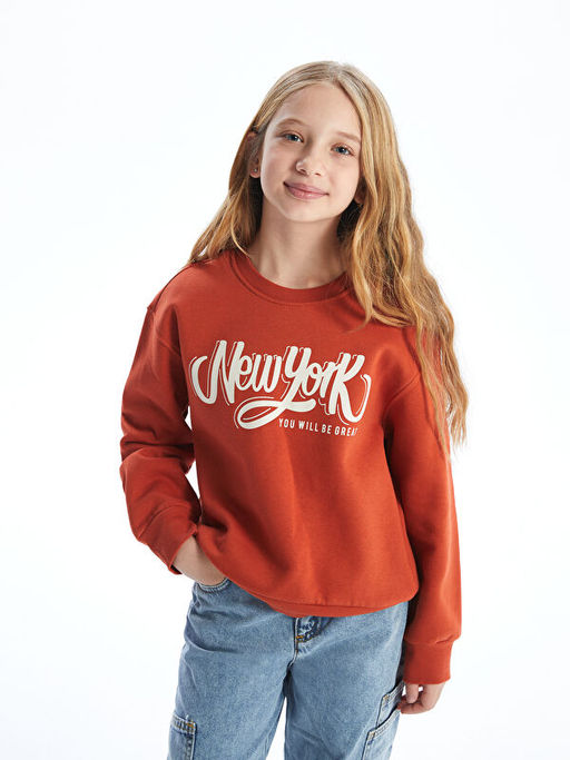 Bisiklet Yaka K?z ?ocuk Sweatshirt