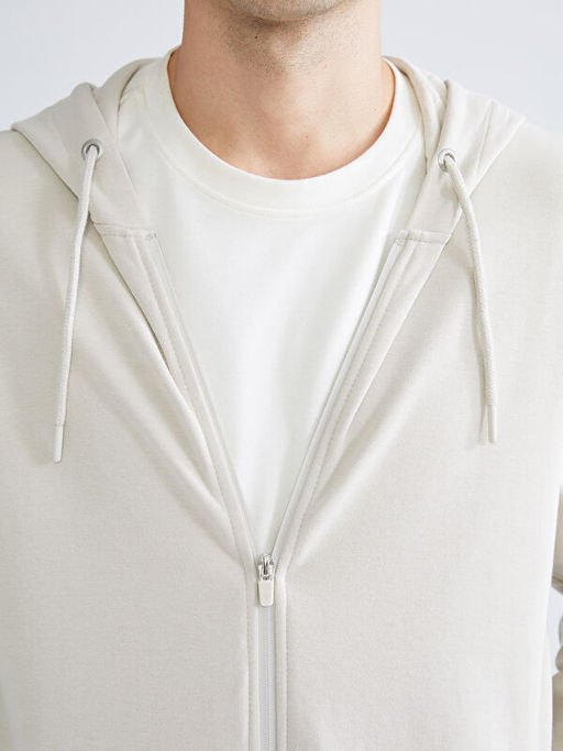 Kap??onlu Erkek Fermuarl? Sweatshirt