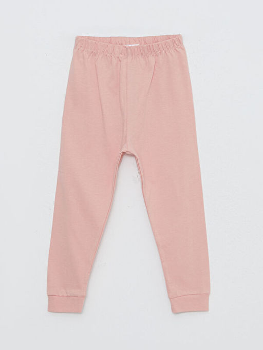 Bisiklet Yaka Uzun Kollu Bask?l? Pamuklu K?z Bebek 2li Pijama Tak?m? - Waikiki фото 3