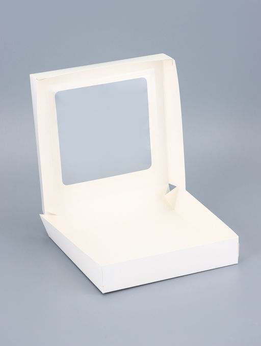 Цена за 20 шт. Контейнер навынос, с окном, белый, 20×20×4 см
