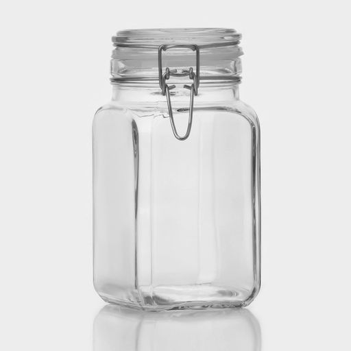 Банка для сыпучих продуктов Paabahe Cremlin, 1.3 л, с бугельным замком, стекло, прозрачная