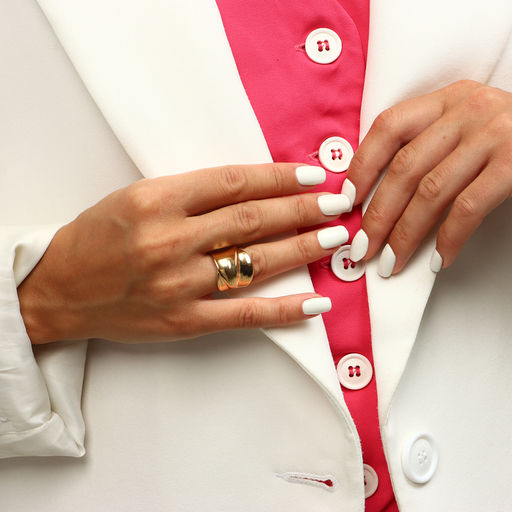 Кольцо металл Тренд движение, волна, цвет золото, размер 16 - Qf фото 3