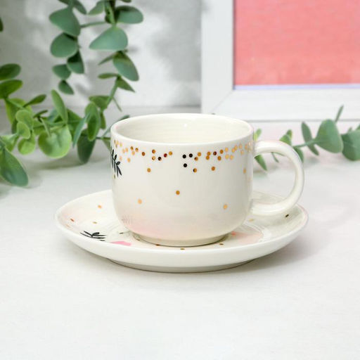 Кофейная пара керамическая «Розы», 140 мл