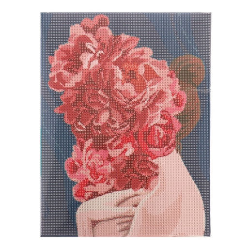 Алмазная мозаика на подрамнике с полным заполнением «Девушка с цветами», 30 × 40 см
