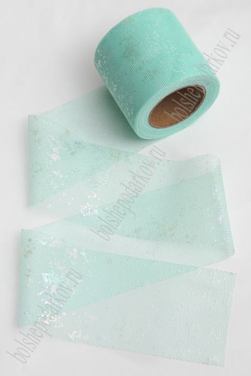 Фатин Брызги 5,5 см*15 ярд (SF-6039) аквамариновый №18