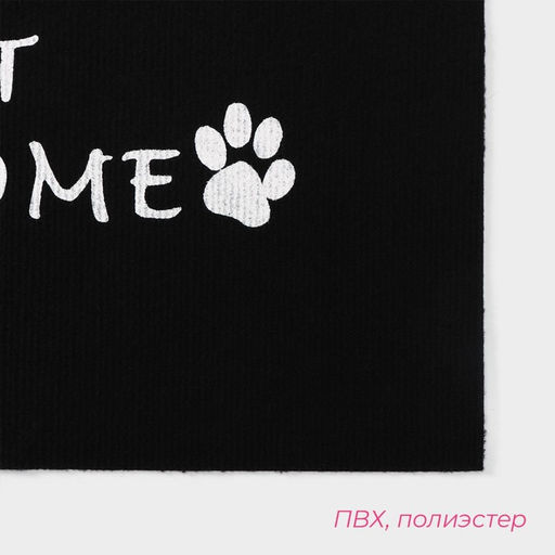 Коврик придверный Доляна Sweet home, 50×80 см, влаговпитывающий, светящийся в темноте, чёрный