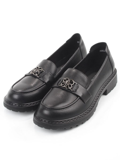 03-PDHL242-1 BLACK Лоферы женские (натуральная кожа)