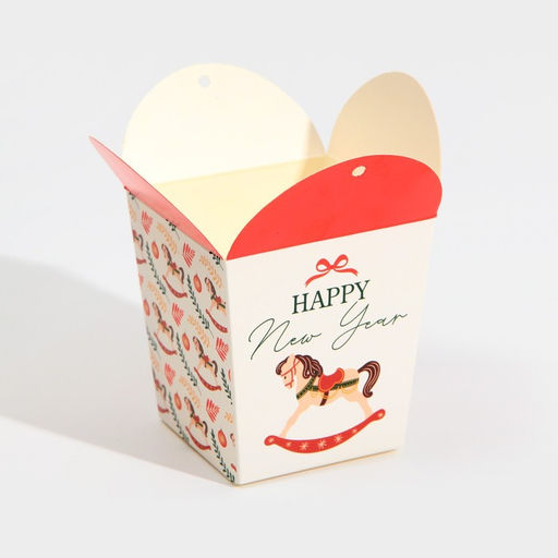Цена за 5 шт. Бонбоньерка новогодняя «Новый год 2026: Лошадка», 7.5×8×7.5 см
