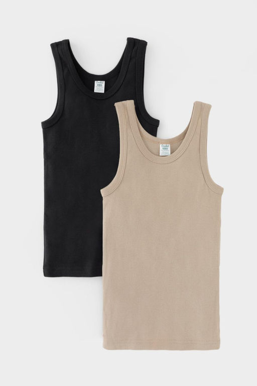 Crockid _ К 1182-2уп/темно-бежевый,темно-серый набор майка для мал