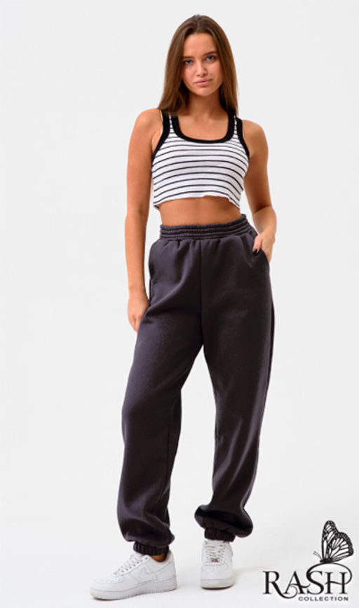 Джоггеры с начесом черные Цвет:как на фото