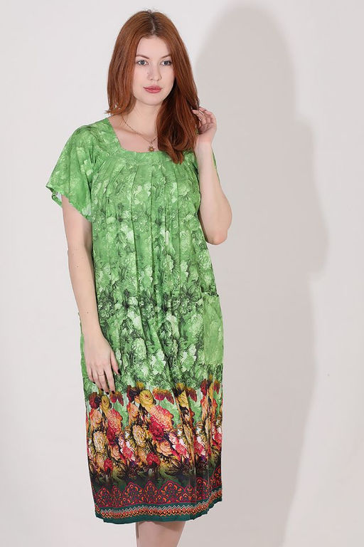 Платье пляжное больших размеров с коротким рукавом - Almond фото 4