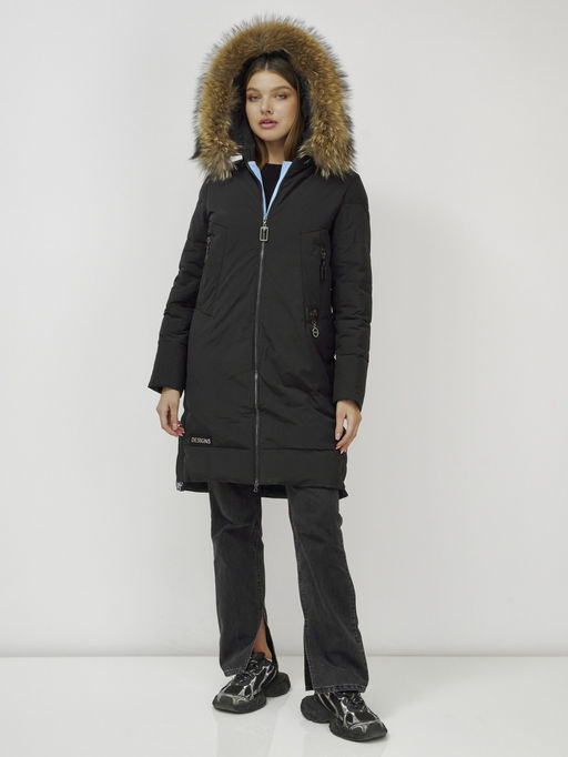 Куртка ПРЕМИУМ КЛАССА зимняя с мехом ЕНОТА, черного цвета - Mtforce фото 9