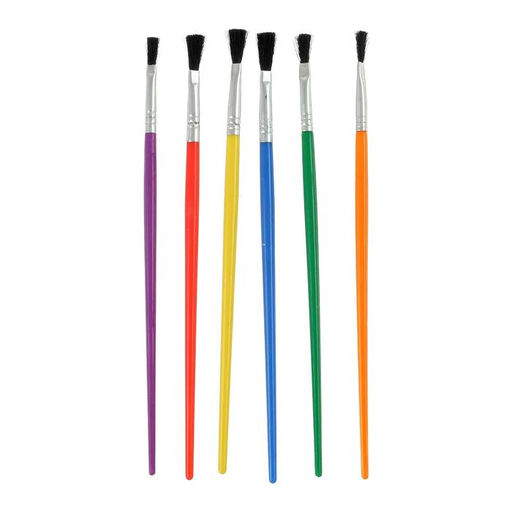 Цена за 72 шт. Кисть для рисования, синтетика, № 2, плоская, с цветной ручкой, международный размер