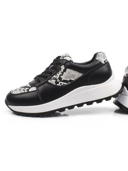 03-A847-10 BLACK Кроссовки женские (натуральная кожа)