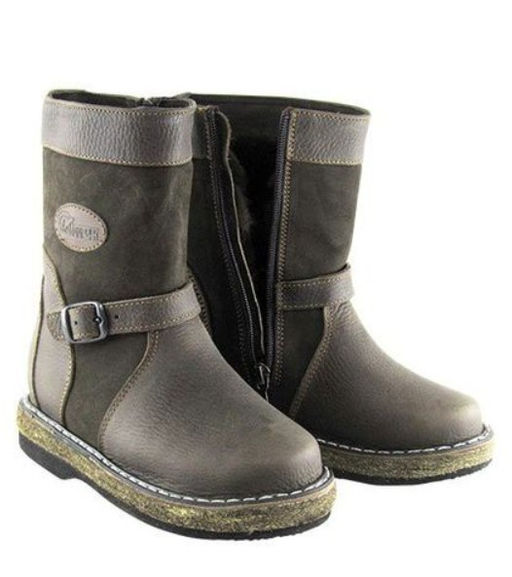 Монголки подростковые коричневые, войлочная подошва - Мирунт фото 12