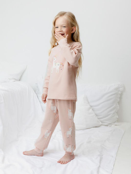 К 1567/дымчатая роза,весна и единорог пижама дет