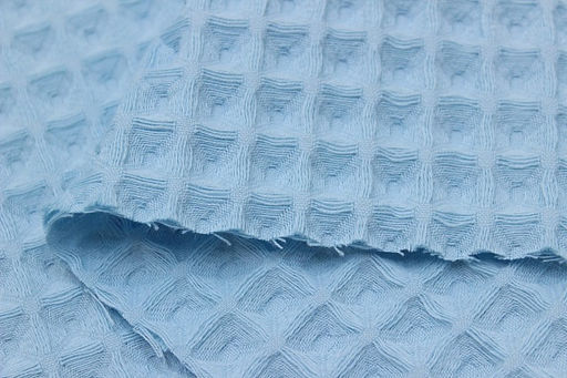 Вафельное премиум-полотно Бохо цв.св.бирюзово-голубой, ш.1.5м, хл-100%, 240гр/м.кв - Купава фото 3