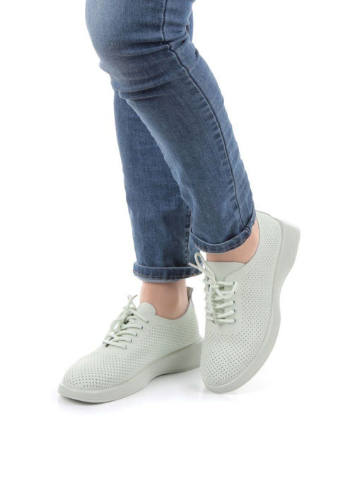 03-YD8-3D LT. GREEN Полуботинки женские (натуральная кожа) - Фабричный китай фото 2