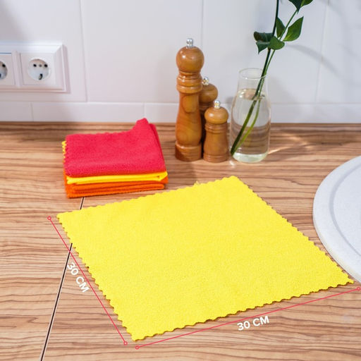 Цена за 2 шт. Салфетка универсальная Доляна «Промо», 180 г/м², 5 шт, 30×30 см, микрофибра, ультразвуковая обработка края, МИКС