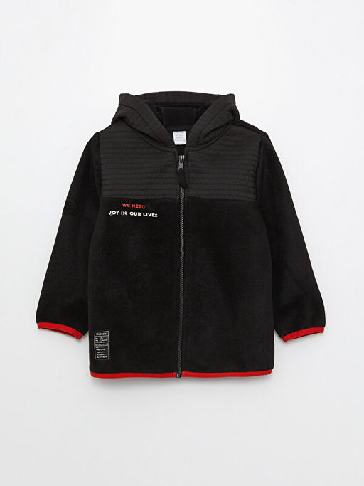 Kap??onlu Uzun Kollu Erkek Bebek Fermuarl? Sweatshirt