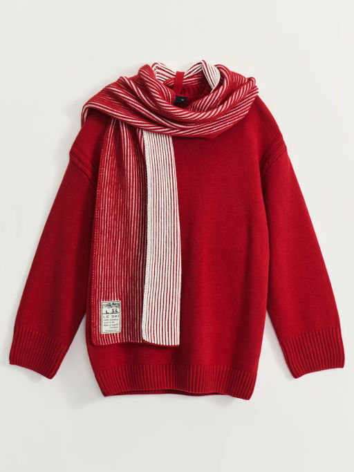 Джемпер с шарфом из хлопка / Zarina