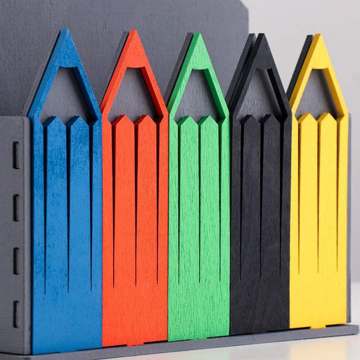 Кашпо деревянное 18720.4 см Конверт Карандаши, серый - Дарим красиво фото 5