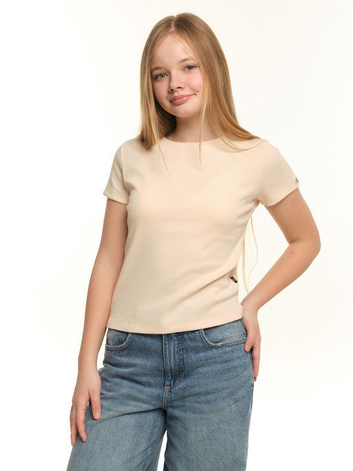 Футболка в рубчик 22-0210 персик