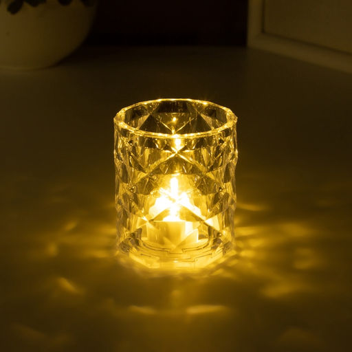 Фигурка светящаяся RISALUX «Хрустальный бокал», LED-ночник, 0.3 Вт, 4.9×4.9×5.5 см
