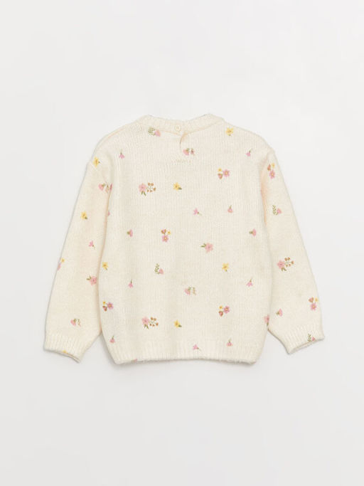 Bisiklet Yaka Uzun Kollu Desenli K?z Bebek Triko Kazak - Waikiki фото 2