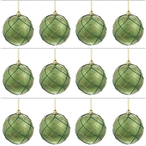 Набор из 12шт Украшение новогоднее Шар "Алмазная сетка", D 8 см, L35 W27 H8,5 см