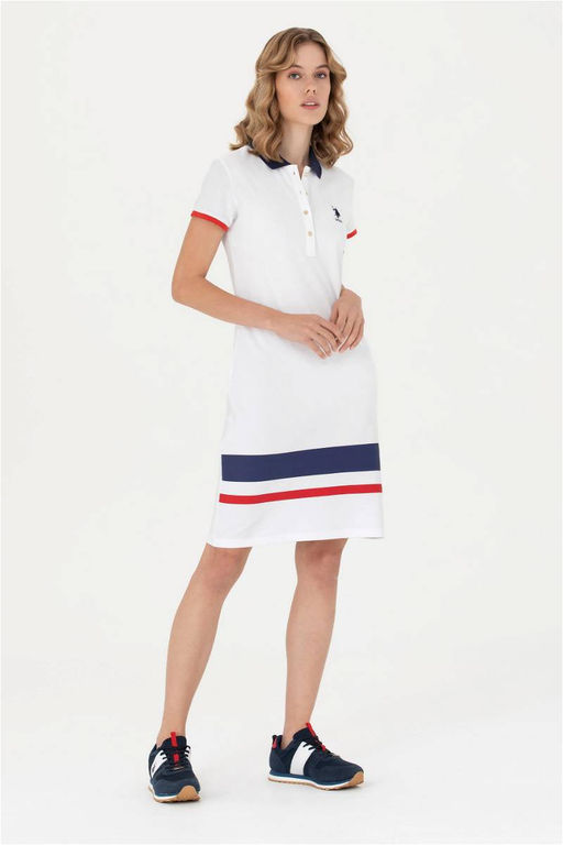 U. S. Polo Assn Женское белое трикотажное платье - U.s. polo assn фото 8