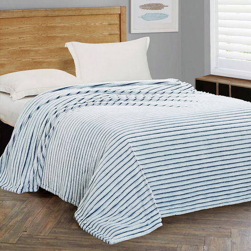 Плед/покрывало 240х200см "Белый тигр-008", велсофт "Мармари" полоса, высокий ворс, полиэстер 100%, плотность 350г/м2, упаковка пояс бумажный, "Домашняя мода" (Россия)