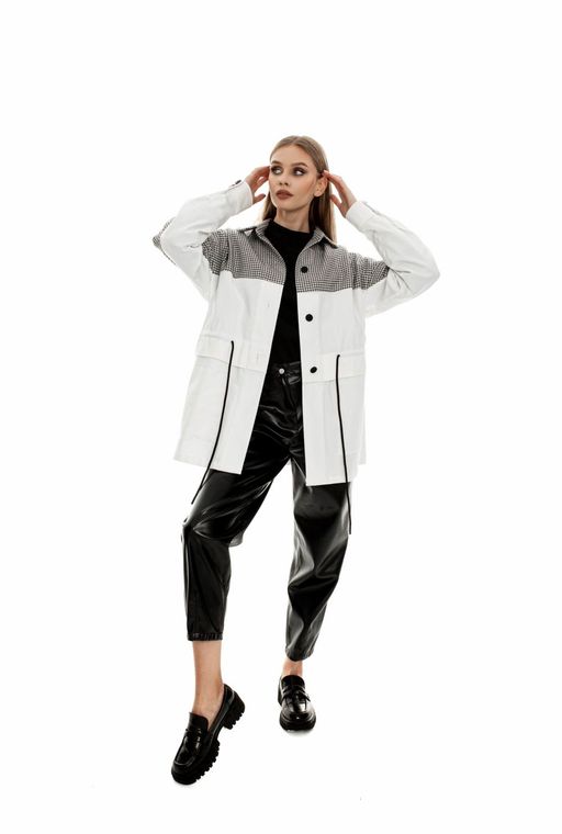 Жакет AURA 2059-170 белый с черным