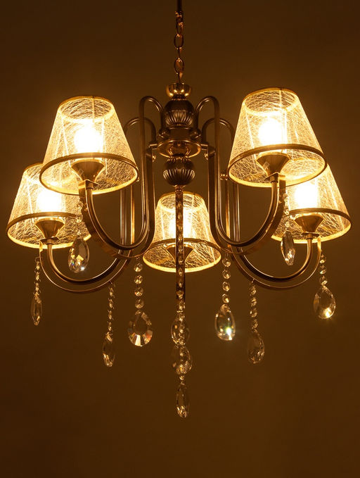 Люстра NH5269/5, 5х60Вт, E27, цвет кофе/золото