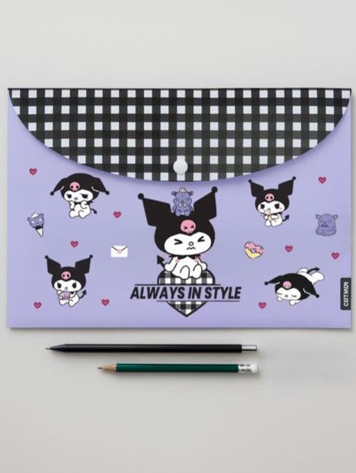 Папка-конверт на кнопке А4 "Куроми-2", 160 мкм, пластик